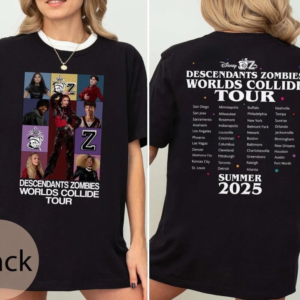 Descendants Zombies Worlds Collide Tour Shirt, Summer Music Festival 2025 Tee 24